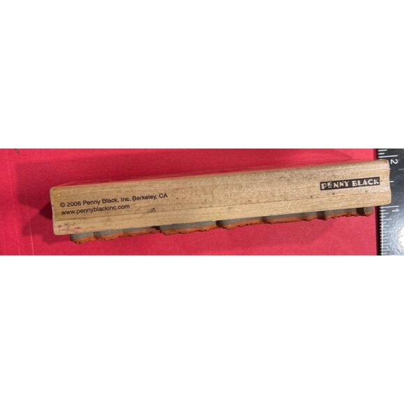 2006 Penny Black 3501K Poinsettia Edge Wood Mounted Rubber Stamp - Picture 4 of 4